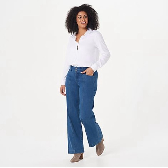 Isaac Mizrahi Live! TRUE DENIM Wide Leg Trouser Jean Plus Size 26.  WORN ONCE - Picture 8 of 8